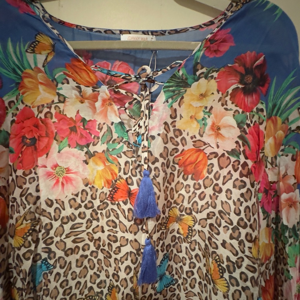 NWT Johnny Was Sz 2X Bella Lace-up Maxi Kaftan - Picture 6 of 10